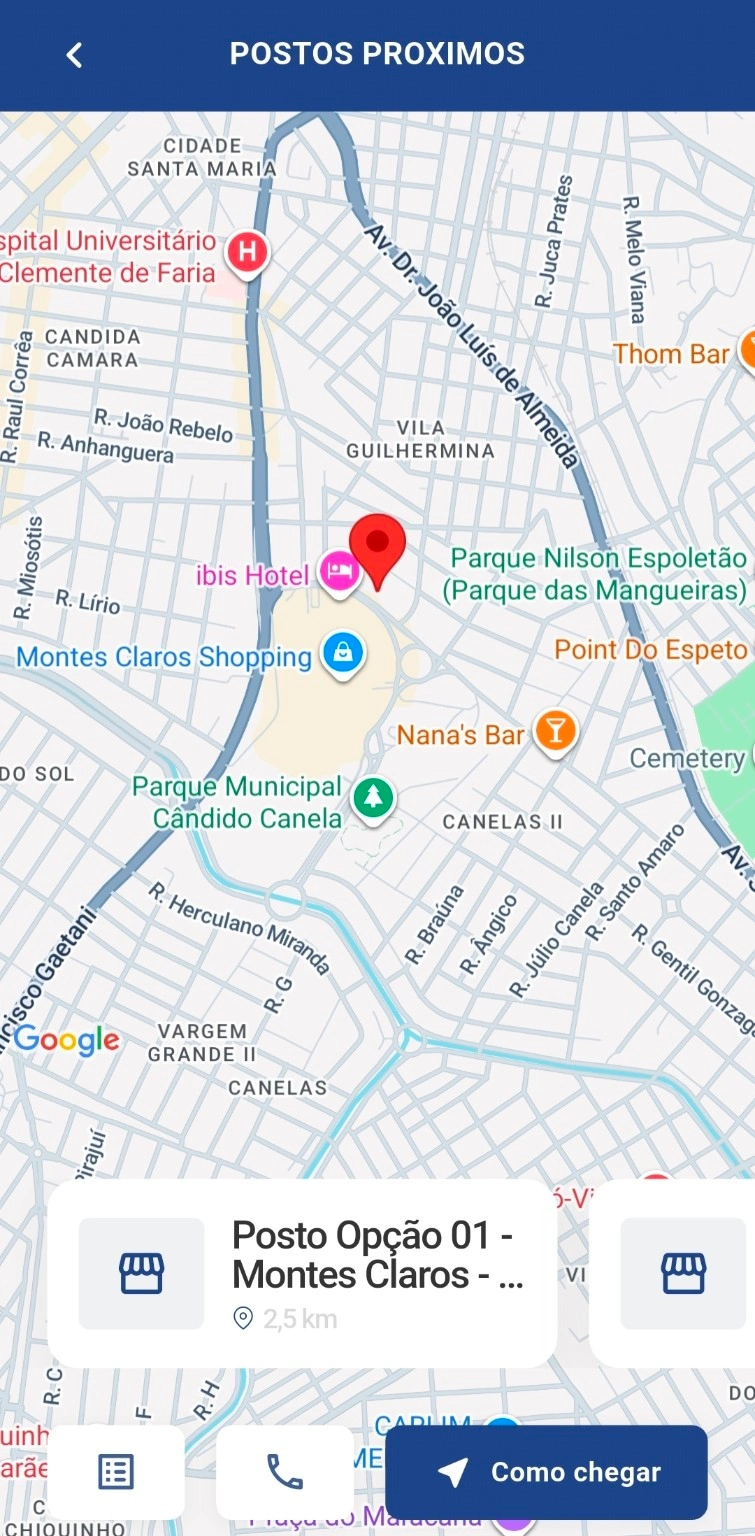 Encontre as unidades no aplicativo